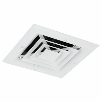 APPROVED VENDOR Diffuser: Ceiling/Wall, 11 in H, 11 in W, Surface Mount, 8 in Duct, Aluminum - Square Louvered Diffusers