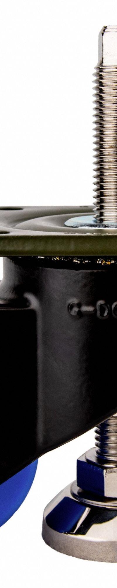 FOOT MASTER Plate Caster: Nylon Tread - High-Adjustability Extended-Stem Leveling Plate Casters