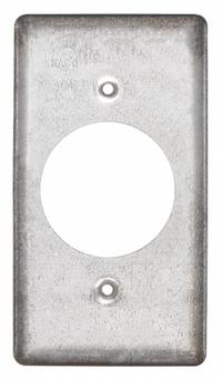 RACO Electrical Box Cover: 1 Gangs, Open, 1/16 in Raised Ht, For Rectangular Box Shape (MPN 863). Key specifications — Brand: RACO; For Box Shape: Rectangular; Material: Galvanized Zinc; Cover Design: Open.