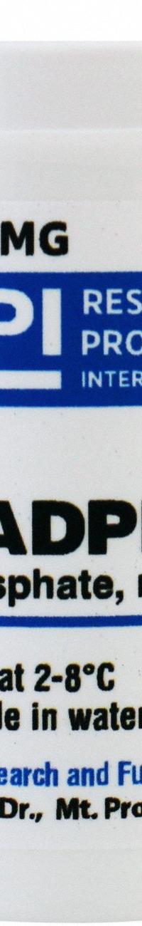 RPI NADPH (B-Nicotinamide adenine dinucleotide phosphate, Reduced Form, tetrasodium Salt) (MPN N20140-0.5). Key specifications — Form: Powder; Special Information: BSE/TSE Free; Brand: RPI; Chemical Grade: Lab; Container Material: Plastic.