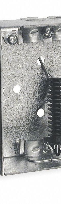 RACO Electrical Box: Steel, Steel - 4" x 4" Square Box Material & Nominal Size, Square, 2 Gangs, MS (MPN 228). Key specifications — Brand: RACO; Bracket Style: Stud Clamp; Clamp Style: NMSC.