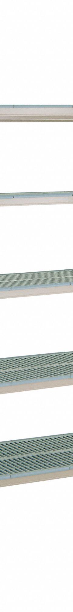 METRO Plastic Industrial Shelving: 24 in x 60 in, 74 in Overall Ht, 5 Shelves, Antimicrobial (MPN 5AX567GX3). Key specifications — Resistance Properties: Antimicrobial; Frame Material: 304 Stainless Steel; Shelving Material: 304 Stainless Steel; Brand: METRO.