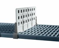 METRO Standard Duty Shelf Dividers: 9 1/2 in x 1 1/2 in, Front-To-Back, 1 Dividers/Ledges, Polymer (MPN MQD18-8). Key specifications — Brand: METRO; Material: Polymer; Total Number of Dividers/Ledges: 1; Color: Taupe.
