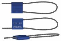 TYDENBROOKS Security Seal: Blue, Steel, 12 in Cable Lg, 9/64 in Cable Dia, Sequential, 200 PK (MPN 46020121-03). Key specifications — Brand: TYDENBROOKS; Marking Color: Silver; Marking Message: Blank; Marking Numbering: Sequential.