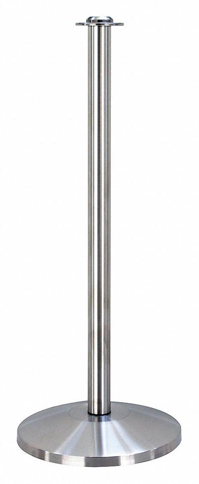 QUEUEWAY Contemporary Top Post: Contemporary, 39 in Post Ht, Stainless Steel, Flat - Flat-Top Rope Barrier Receiver Posts