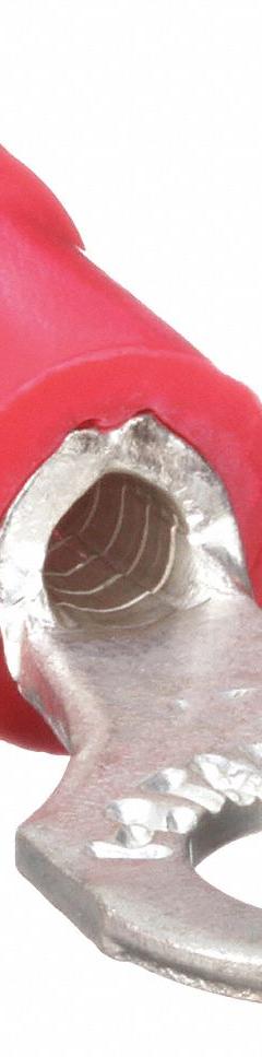 STA-KON Ring Terminal: Red, Vinyl Insulation, #10 Stud Size, 22 AWG to 18 AWG Wire Sizes, 600 V (MPN 18RA-10). Key specifications — attr1308027: STA-KON; attr1356587: Serrated.