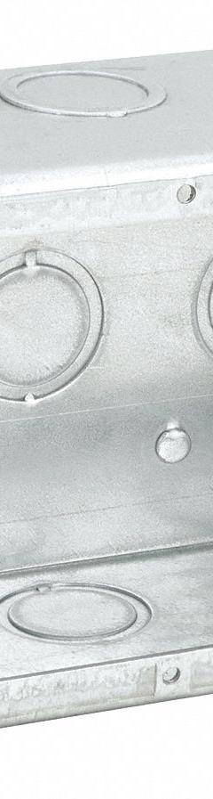 RACO Electrical Box: Steel, 3 Gangs, 2 1/2 in Box Dp, 5 5/8 in Box Wd, 3 3/4 in Box Ht (MPN 692). Key specifications — Brand: RACO; Bracket Style: Without Bracket; Clamp Style: Without Clamps.
