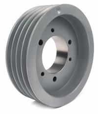 APPROVED VENDOR V-Belt Pulley: B46, 4 Groove, 4.95 in OD, Bushed Bore, SD, Quick Detachable (MPN 464B). Key specifications — Pulley Industry Number: B46; Pitch Diameter: 4.6 in (5L, B); For Belt Section (broad, with similar types): 4L, A, or AX.