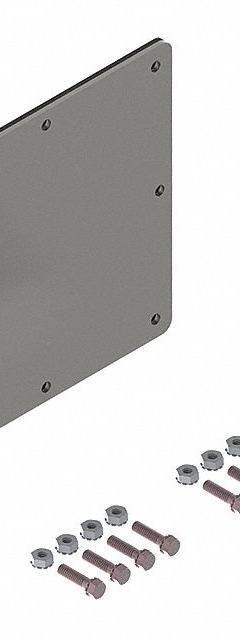 HOFFMAN Wireway Closure Plate: 6 in Wd, 6 in Ht, 7 5/8 in Lg, 7 5/8 in Ht, Stainless Steel, NEMA 12 (MPN F66WPSS). Key specifications — attr2555: HOFFMAN; attr2556: 2B Cold Rolled; attr2565: Stainless Steel.