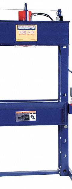 HEIN-WERNER Hydraulic Press: Electric, H-Frame, 100 ton, 120V AC (MPN HW93610). Key specifications — attr1088191: 120 V; attr1088151: HEIN-WERNER.