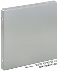 HOFFMAN Wireway Closure Plate: 10 in Wd, 10 in Ht, 14 ga Gauge, 1, Without Knockouts, Steel, Painted (MPN F1010GCPNK). Key specifications — Brand: HOFFMAN; Finish: Painted; With/Without Knockouts - Broad: No.