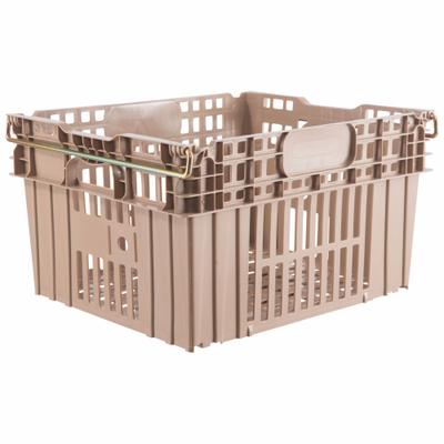 ORBIS Stacking and Nesting Tote: 21.7 gal, 24 in x 20 in x 13 3/8 in, Beige - Vented Stacking & Nesting Totes