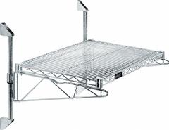 APPROVED VENDOR Wire Wall Shelf: 36 in x 14 in, 1 Shelves, 800 lb Load Capacity per Shelf, Post (MPN GACB14-14-1436S). Key specifications — Mounting Mechanism: Post; Material: Stainless Steel; Finish: Satin; Color: Silver; Brand: APPROVED VENDOR.