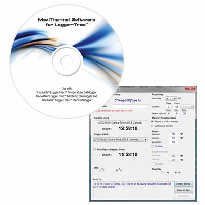TRACEABLE MaxiThermal Software: Alarm Settings/Programmable Time - Nonelectrical Properties Data Logger Accessories