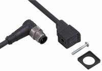 IFM Patch cable: M12 Male Right Angle x DIN Form C, 2 ft Cable Lg, PUR, Black, 5 Pins, IP67 (MPN E10844). Key specifications — Wire Size: 4.80 mm; Brand: IFM; Cable Jacket Color: Black; IP Rating: IP67.