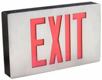 Exit Sign: Emergency Battery Backup, LED, Black, Red, 1 Faces, Ceiling, Nickel Cadmium, 120/277 V AC (MPN CX71SD). Key specifications — Voltage: 120/277 V AC; Directional Indicators: Universal Field Selectable Chevrons; Text Color: Red; Brand: COOPER LIGHTING; Emergency Battery Backup: Yes; Housing Color: Black; Lighting Technology: LED; Self Diagnostics: Yes.