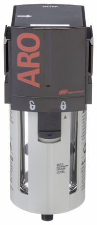 ARO Compressed Air Filter: Particulate, 3/8 in NPT, 5 micron, 156 cfm, 150 psi Max Op Pressure, 2000 (MPN F35331-400). Key specifications — attr110055: 2000; attr110008: ARO.