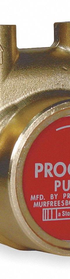 PROCON Rotary Vane Pump: Direct Drive, Low-Lead Brass Body, 3/8" NPT, 60 gph Max. Flow, Carbon Vanes (MPN 112A060F11CA 250). Key specifications — Vane Material: Carbon; NSF 169 Listed: Yes; Relief Valve Type Included: Balanced; Brand: PROCON; Strainer: Not Included; Ports: 3/8" NPT; Relief Valve Type: Balanced.