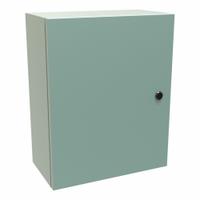 HAMMOND Electrical Enclosure: Steel, 20 in x 16 in x 8 in, NEMA 12/3R/4, Solid Cover, Hinged (MPN EN4SD20168GY). Key specifications — Closure Method: 1/4-Turn Latch; Brand: HAMMOND; Knockouts: Not Included.