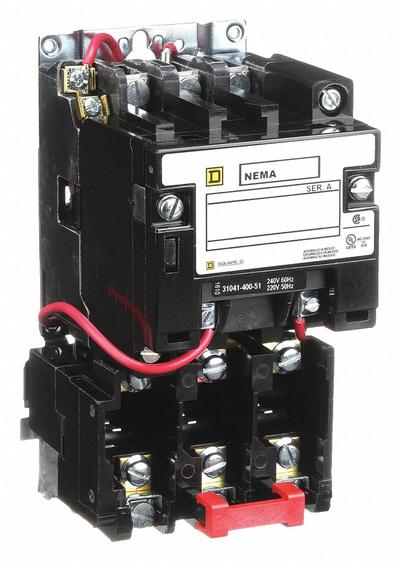 SQUARE D Magnetic Motor Starter: Non-Reversing, 3 Poles, NEMA Size 0, 18 A - Non-Reversing Starters with Thermal Overloads