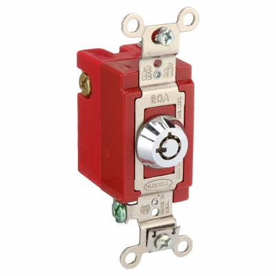 HUBBELL Wall Switch: Locking Switch, 3-Way, Maintained, Silver, 120/277V AC - Locking Wall Switches