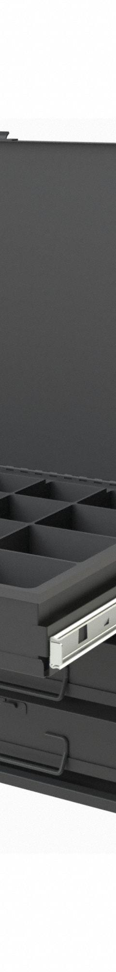Sliding Drawer Cabinet: 15 5/8 in x 11 7/8 in x 11 7/8 in, 4 Drawers, Gray, Bearing, Assembled, Pull (MPN 307B-95-D934). Key specifications — Cabinet Color: Gray; Includes Dividers: No; Drawer Inside HxWxD: (1) 20 at 2 in x 2-3/16 in x 1-15/16 in and 4 at 2 in x 2-3/16 in x 2-3/4 in; Stackable: Yes; Number of Compartments per Drawer: (1) 24; Brand: DURHAM MFG.