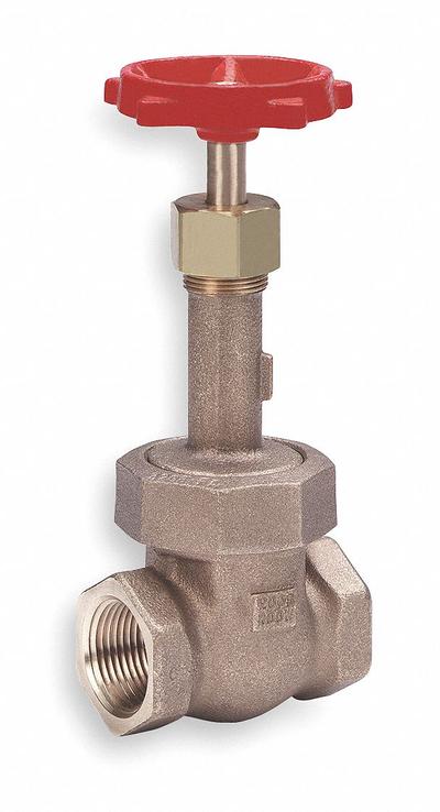MILWAUKEE VALVE Gate Valve: 3/4 in, Bronze, Rising, FNPT x FNPT, 400 psi Max. Pressure (CWP) - Rising Stem Bronze General Purpose Gate Valves
