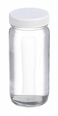 WHEATON Laboratory Bottle: 250 mL, 58-400 mm, Colorless, 24 Bottles, 62 mm Body Dia, Soda Lime Glass (MPN W217003). Key specifications — Brand: WHEATON; Graduated: No; Pre-Cleaned: None; Body Color: Colorless; Screw Closure Size: 58-400 mm.