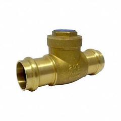 MILWAUKEE VALVE Swing Check Valve: Swing, Inline Valve Body, 1 in Pipe Size, Press x Press, Brass (MPN UP0969000100). Key specifications — Brand: MILWAUKEE VALVE.