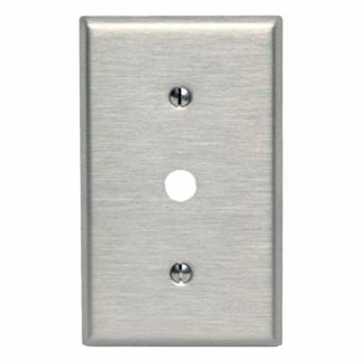 LEVITON Wall Plate: Single Circular Opening, 1 Gang, Silver - General Purpose Wall Plates