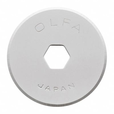 OLFA Rotary Cutter Blade: Straight, 18 mm Blade Dia, Stainless Steel, 0.3 mm Blade Thick - Rotary Cutter Blades