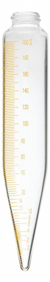 LK INDUSTRIES Centrifuge Tube: 100 mL, Centrifuge Tube, 14 mm Body Dia, 203.2 mm Overall Ht, Rubber (MPN S12CTHDFV15). Key specifications — Graduated: Yes; Includes Closure: Yes; Body Color: Colorless; Brand: LK INDUSTRIES; Bottom Shape: Conical.