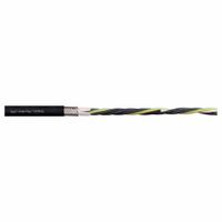CHAINFLEX Motor Cable: 6 AWG, 4 Conductors, Order by the Foot, TPR Jacket, 1,000 V (MPN CF35-160-03OPE). Key specifications — Conductor Material: Copper; Minimum Bend Radius Factor - Fixed: 4 x OD; Minimum Bend Radius Factor - Flexible: 6 x OD; Includes Ground: Yes; Minimum Bend Radius Factor - E-Chain: 7.5 x OD; Resistance Properties: Oil and Grease Resistant; Standards: CE 2014/35/EU; Product Type: Motor Cable.