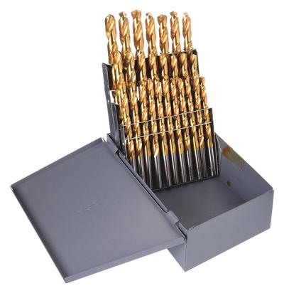 CHICAGO-LATROBE Jobber Length Drill Bit Set: 26 Pc, A to Z, 135° Split Point - NAS-Spec High-Speed Steel Jobber-Length Drill Bit Sets for Aerospace