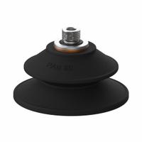 PIAB Vacuum Pad Assembly: Bellows, G1/4 in, 80 mm Pad Dia, Nitrile/PVC, Black, 60A, PAB (MPN S.PAB80NP60.G14M.01). Key specifications — attr1019101: S.PAB80NP60.G14M.01; attr1019103: PIAB; attr1019107: 60A.