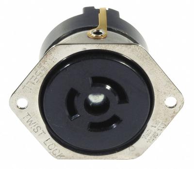 HUBBELL Locking Receptacle: Non-NEMA, Brown, 125/250V AC, 10 A_15 A Current Rating - General Purpose Receptacles