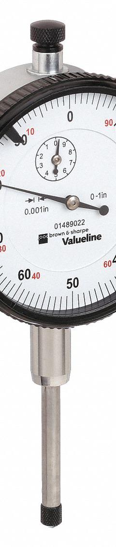 TESA BROWN & SHARPE Dial Indicator - Flat Back: 0 in to 1 in, Inch, Plunger, 0.001 in Accuracy (MPN 01489022). Key specifications — attr1184168: 01489022; attr1184178: 0-100; attr1184223: TESA BROWN & SHARPE; attr1200883: Dial Indicator - Flat Back; attr1184173: AGD 2; attr1184177: 0.001 in.