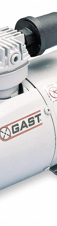 GAST Piston Air Compressor/Vacuum Pump: 0.166 hp, 1 Phase, 115V AC, 50 psi Max Continuous Pressure (MPN 1LAA-251-M100X). Key specifications — attr50761: 115V AC; attr50712: GAST; attr51763: 1.