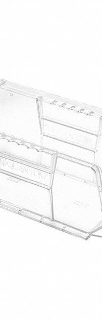 QUANTUM STORAGE SYSTEMS Plastic Bin: 5 1/2 in x 10 7/8 in x 5 in, Clear, Label Holder Included (MPN QUS230CC). Key specifications — Brand: QUANTUM STORAGE SYSTEMS; % Recycled Content: 0%.
