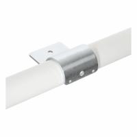 FLEXPIPE Pipe Clamp: Embed Support Bracket, 45°, Silver, Steel, 2 1/2 in Lg, 28 mm For Pipe Size (MPN AI-SUPPORT). Key specifications — Product Type: Embed Support Bracket; Brand: FLEXPIPE; Finish: Zinc-Plated; Corrosion Resistant: Yes; Material: Steel.