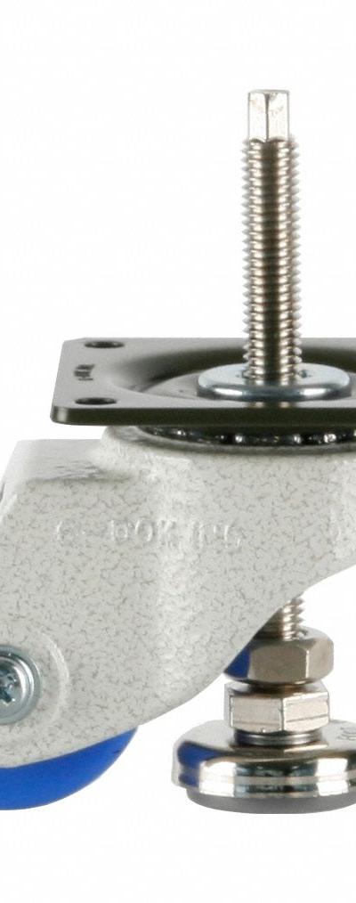 FOOT MASTER Plate Caster: Nylon Tread - High-Adjustability Extended-Stem Leveling Plate Casters