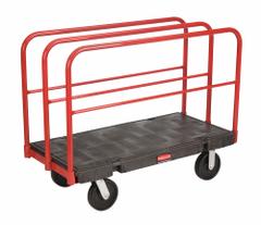 RUBBERMAID COMMERCIAL PRODUCTS Panel Truck: 2,000 lb, Black, 48 in L x 24 in W x 39 in H Deck, Solid (MPN FG446800BLA). Key specifications — Color: Black; Caster/Wheel Configuration: (2) Swivel; Brand: RUBBERMAID COMMERCIAL PRODUCTS.