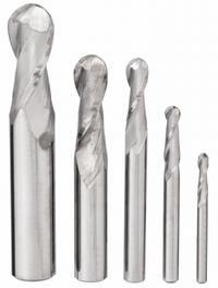 APPROVED VENDOR End Mill Set: Ball Nose, 5 Pc, Carbide, 2 Flute, 1/8" to 1/2" Mill Dia (MPN 221-888881)