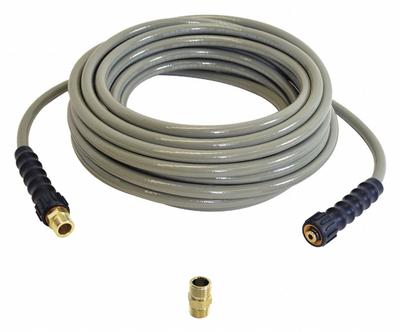 SIMPSON Cold Water Hose: 5/16 in ID, 50 ft Lg, Polyurethane, Gray, 5/16 in x 5/16 in Fitting Size - Simpson Morflex Pressure Washer Hose Assemblies