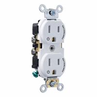 LEVITON Duplex Receptacle Outlet: Duplex, 5-15, White, 125V AC, 15 A, 2 Pole / 3 Wire (MPN CR015-2PW)