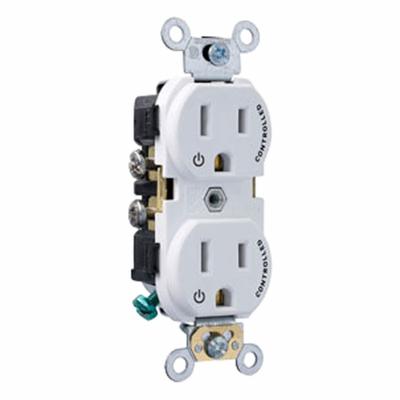 LEVITON Duplex Receptacle Outlet: Duplex, 5-15, White, 125V AC, 15 A - General Purpose Receptacles