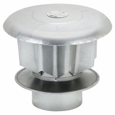 Dayton Vent Cap: Star-Kap Hood Venting, Vented Rain Cap, Round, 6 in Duct, Steel - Rain Caps