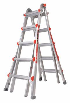 LITTLE GIANT Combination Ladder: 6 Configurations, Aluminum, 375 lb Load Capacity, 48 lb Wt (MPN 10403). Key specifications — Brand: LITTLE GIANT; Included Features: Trestle Brackets.