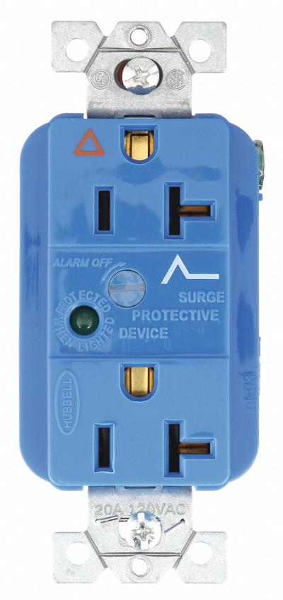 BRYANT Receptacle: Duplex, 5-20, Blue, 125V AC, 20 A, 2 Pole / 3 Wire (MPN SP53IGA) - General Purpose Receptacles