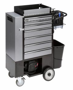 FLEXCART Rolling Cabinet: Black, 14 1/4 in Wd, 37 1/2 in Dp, 45 in Ht, Locking Rod/Padlockable (MPN FC100-ECSS-WT). Key specifications — attr1116771: Cutting Tools; attr1116772: FLEXCART; attr1116768: Locking Rod.